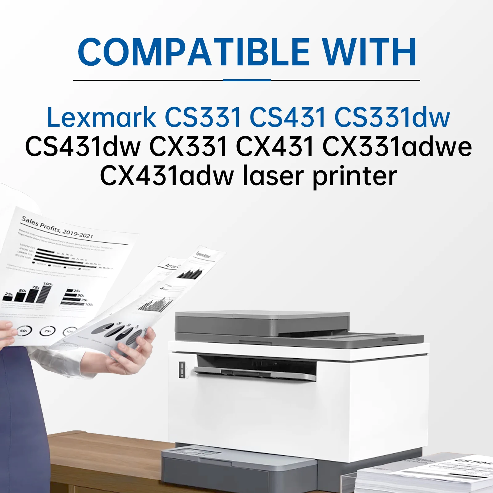 Compatible Toner Cartridge for Lexmark CX431adw, CS331dn, CX331dw – 20N10K0 Color Toner