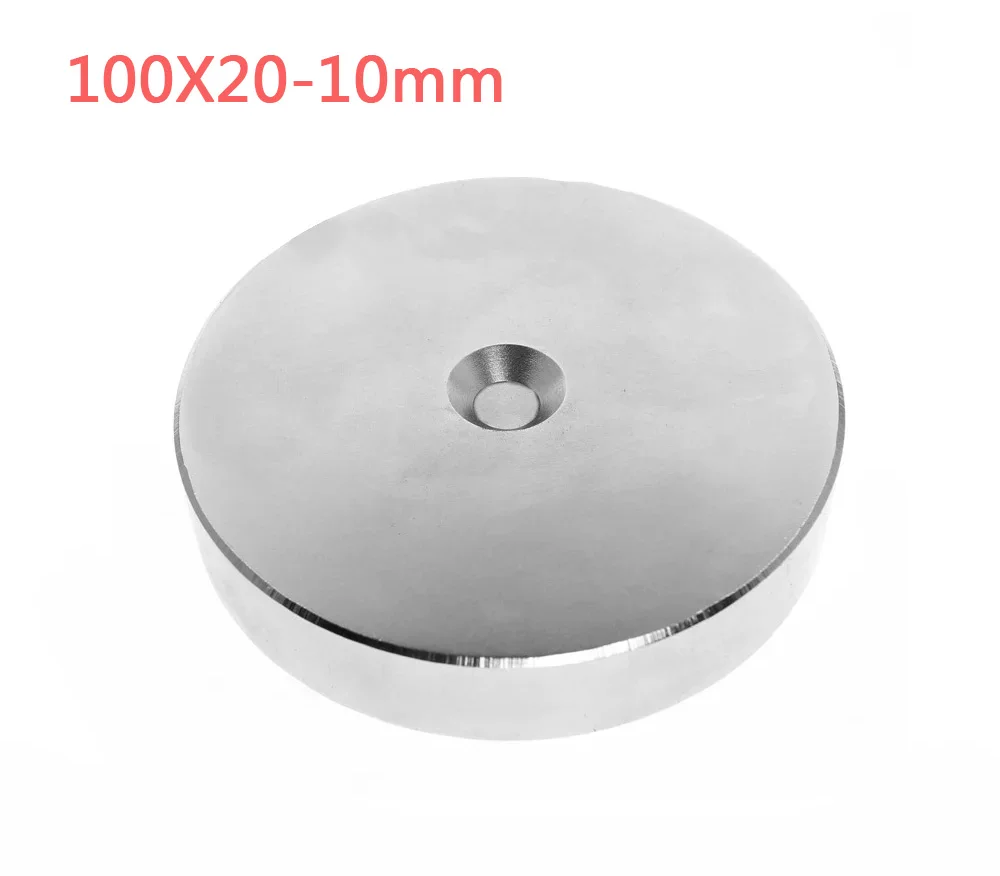 1PC 100x20-10 mm Big Thick Round Magnet 100mm X 20mm Neodymium Magnet Disc 100*20-10 mm N35 Permanent Magnet 100*20 Hole 10mm