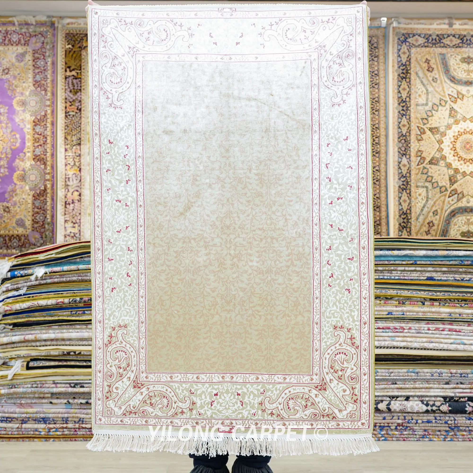 76x122cm Hereke Silk Carpet Small Rug Guest Room Mat Home Decoration Rug (HF199B)