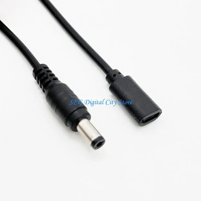 U75B Short USB Female to 5.5 x 2.1 mm Male Power Cable, 30 Conversion Wire with Molded Relief for Repair Table Wiring and Aging