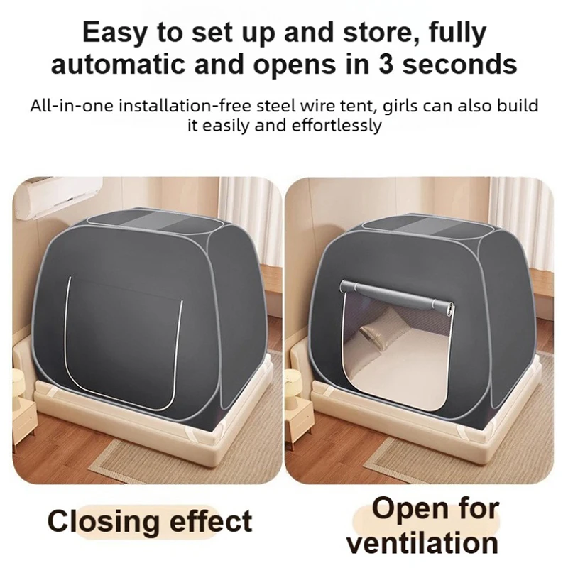 2026 New Grey /Blue Single Door New Mosquito Net,for Double Bed Foldable Mesh Canopy Breathable Square Top, Klamboe 모기장 Klamboe view 4