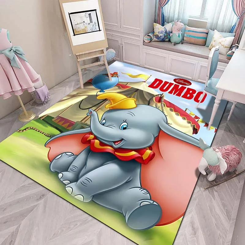 Cute Disney Dumbo Print Cartoon Carpet Rug for Home Living Room Bedroom Sofa Doormat Decor Non-slip Floor Mat Child Area Rug