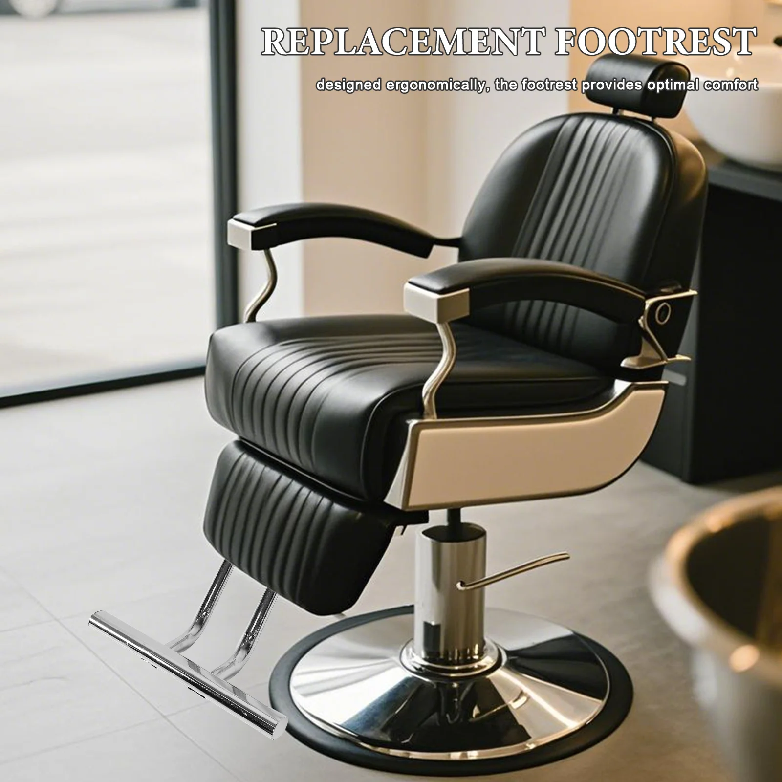

Salon Chair Foot Pedal Metal Footrest Replacement Barber Chair Footrest Comfort Support Easy Install Salon & Spa Equipment