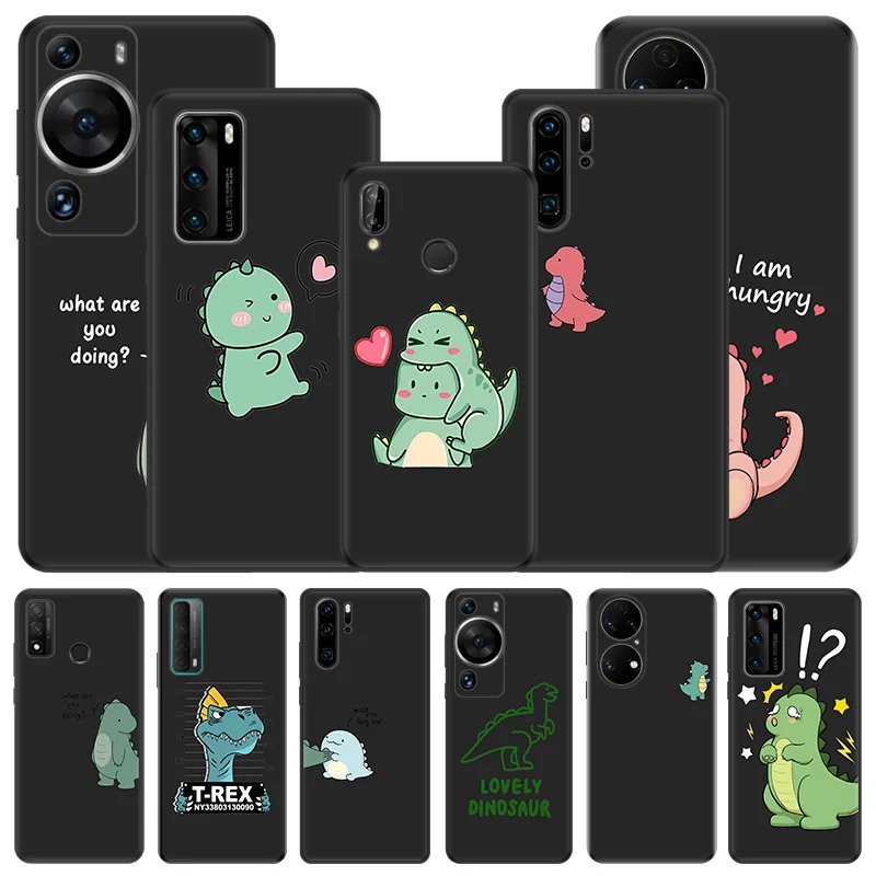 Phone Case For Motorola G200 One Fusion G30 G31 Huawei P20 P30 P40 P-Smart iphone6 Dinosaur cartoon Lover Matte Soft Cover