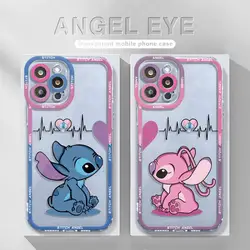 Coque de téléphone transparente Love Couple Angel Stitch, coque souple pour Apple iPhone 16, 15 Pro Max, 14, 13, 12, 11, 13, 12 Mini, XS Max, Poly X, 7, 8 Plus