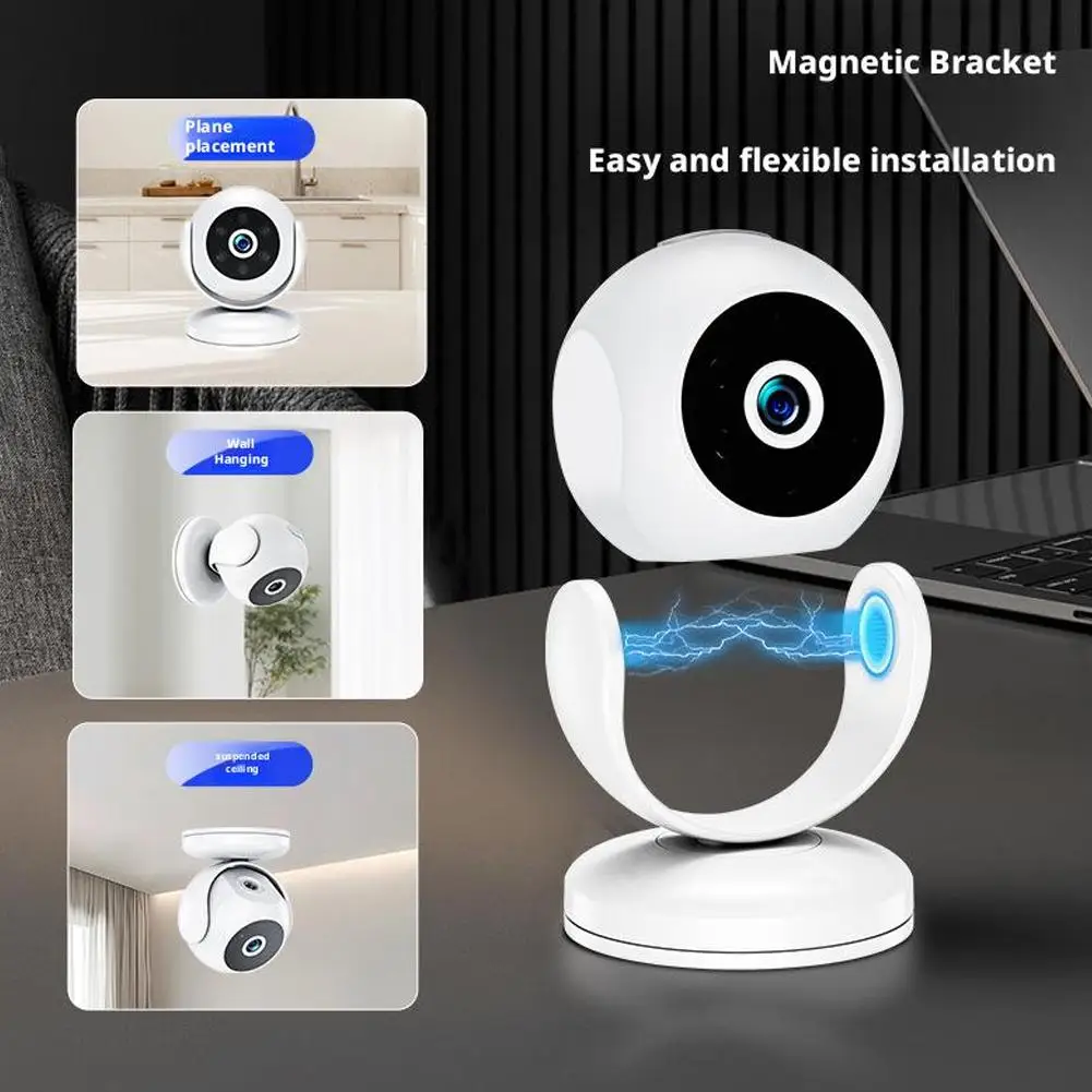 Telecamera IP WiFi 4K 8MP con scheda di memoria 64G Staffa regolabile Telecamera di sorveglianza wireless di sicurezza domestica intelligente Monitor Mini Cam