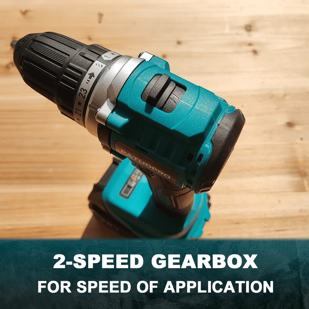 10mm 브러시리스 전기 드릴 무선 휴대용 드릴 스크루드라이버 2 속도 23 토크 설정 M... - 5