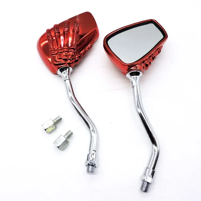 TRD para Kawasaki Skull Hand 1 par de espejos retrovisores universales accesorios de motocicleta Honda Shadow 600 VT 750 Suzuki Ltz 4