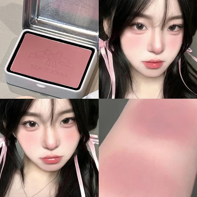 Scatola di ferro fard polvere minerale lunga durata naturale contorno guancia tinta rosa fard viso cosmetici tavolozza di fard monocolore