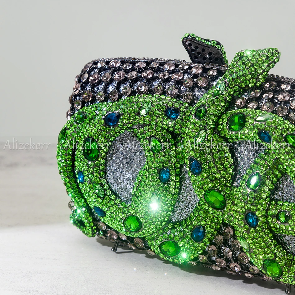 Alizekerr Snake Shaped Rhinestone Evening Clutch Bags Boutique Gorgeous Crystal Metal Clutch Purses And Handbags Wedding Party