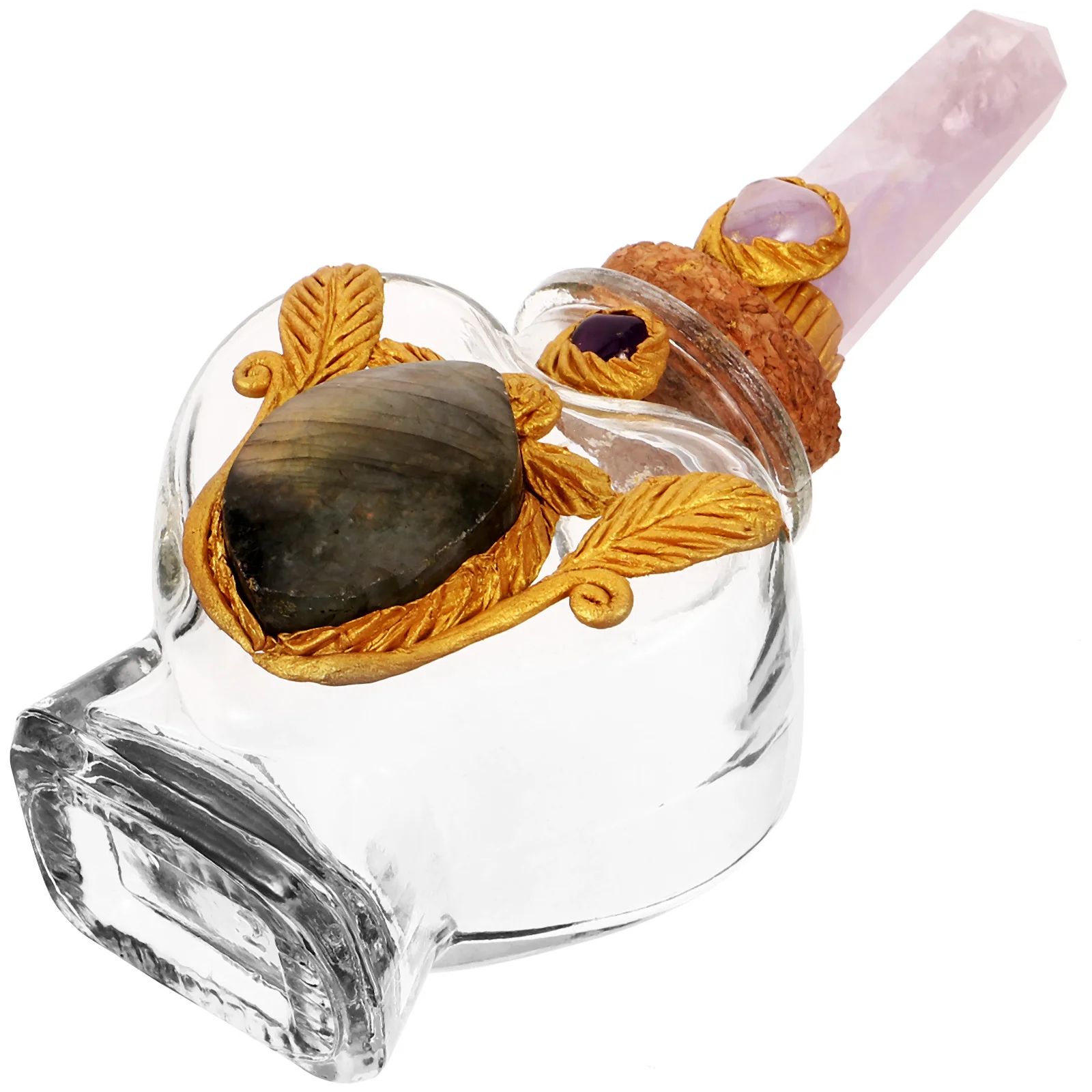 

Crystal Column Glass Bottle Small Lightweight DIY Decorative Glass Container for Wishes Desk Bottle Decoration