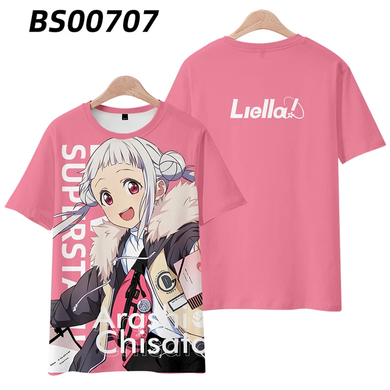 Anime Lovelive Smile Star 3D T Shirt pour hommes et femmes, T-shirt drôle à manches courtes, Économie graphiques, Streetwear Cosplay Costume, Mode estivale