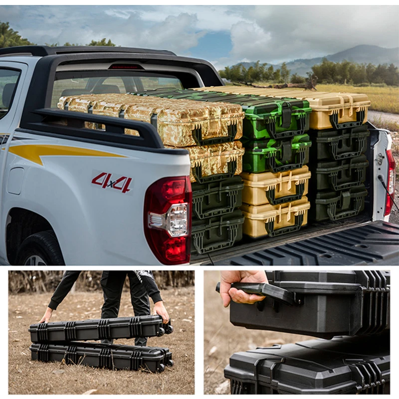 Stackable Toolbox Equipment Safety Protection Boxes Instrument Storage Organizer Boxes Outdoor Handheld Tactical Box with Lining