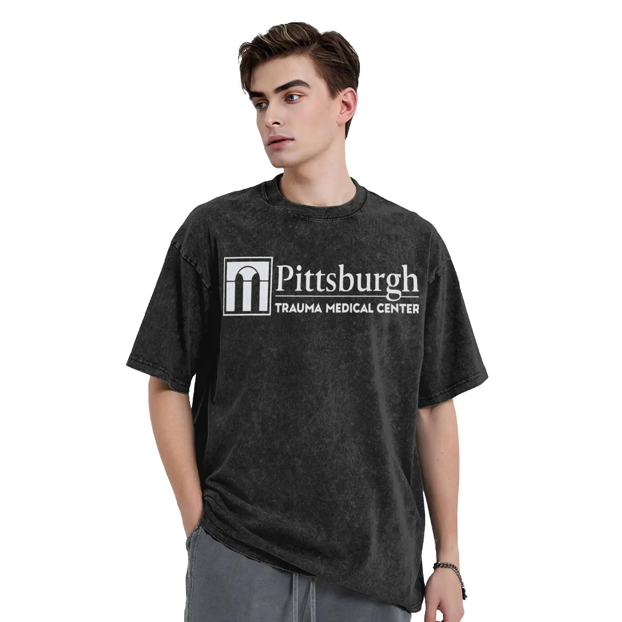 The Pitt PTMC Inspired Tv Show Washed T Shirt Streetwear Hip Hop T-Shirt Tee Shirt for Men Women Short Sleeve Harajuku Summer