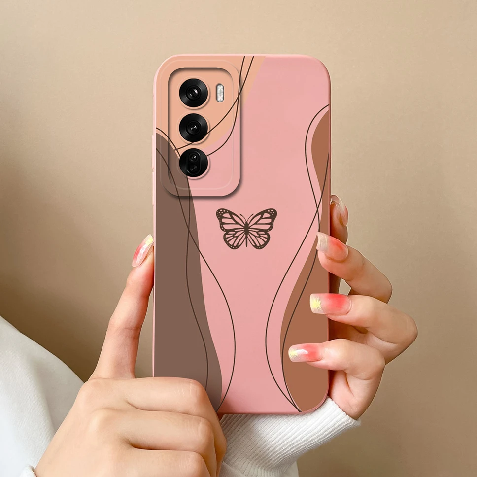 For OPPO Reno12 Pro 5G Case Fashion Pretty Sweet Girl Soft Liquid Silicone Protective Phone Covers For OPPO Reno 12 12Pro Fundas