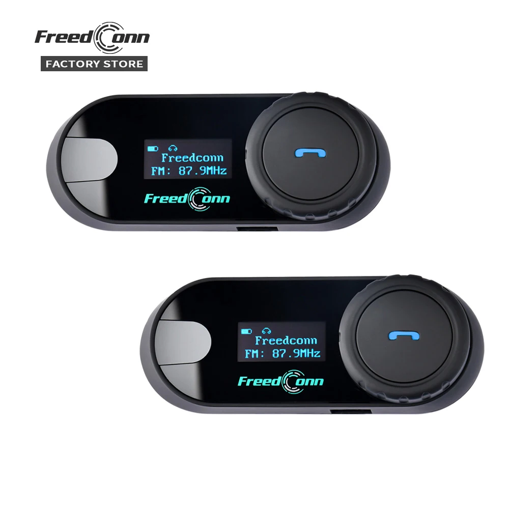 Freedconn-Oreillette Bluetooth pour moto, appareil de communication pour casque, intercom, T Com, Sc, BT 5.0, partage de musique, radio FM, microphone, communicateur pour moteur