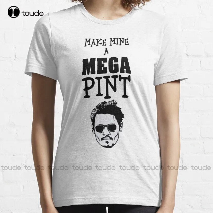 Johnny A Mega Pint Classic T-Shirt Johnny Depp Funny Tshirts Custom Aldult Teen Unisex Digital Printing Tee Shirt Christmas Gift