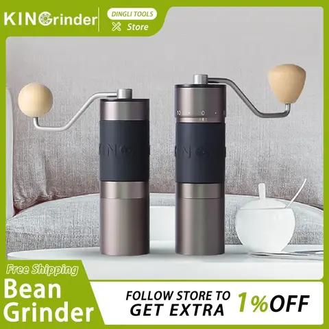 Original Kingrinder K2/K4/K6/K7 Hand Cranked Bean Grinder Portable Italian Coffee Grinder Stainless Steel 55mmGrind Machine Mill