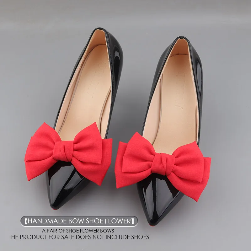 [Multi functional detachable] Creative bow shoe clip accessories Solid color linen shoes Flower shoe buckle Elegant girl gift