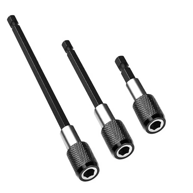 1 PC/3 PCS 1/4 Inch Quick Hex Schacht Release Magnetische Elektrische Schroevendraaier Extension Bit Houder 60/100/150mm Extension Ro