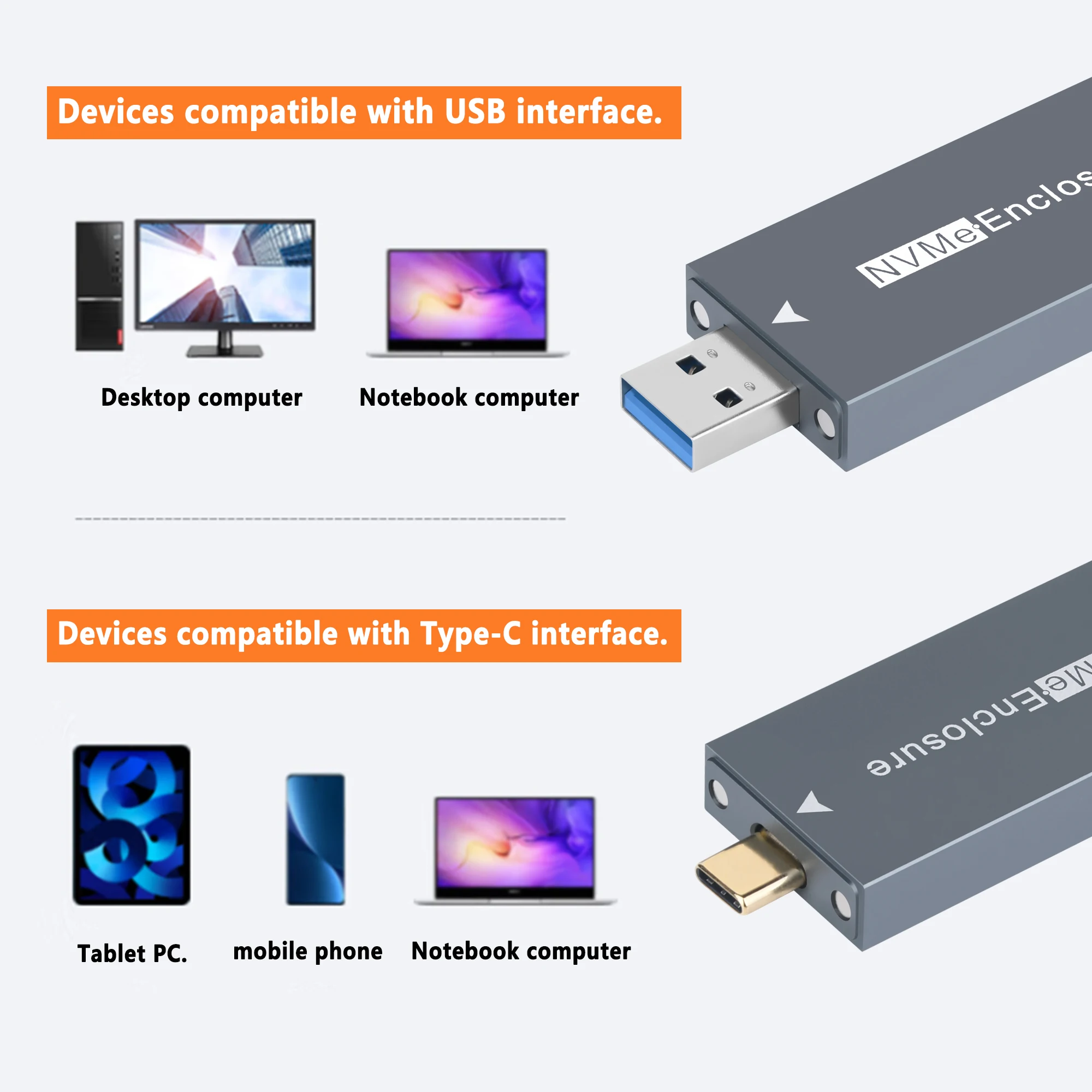 M.2 nvme 2230 ssd gabinete usb a/c adaptador 10gbps usb3.2 gen2 caixa externa para computador desktop tablet pc telefone sn740/bg4