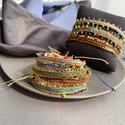 KKBEAD Colombia Bracelet Handwoven Braided Cloth Bracelets for Women Boho Summer Ethnic Wristband Pulseras Bohemian Jewelry