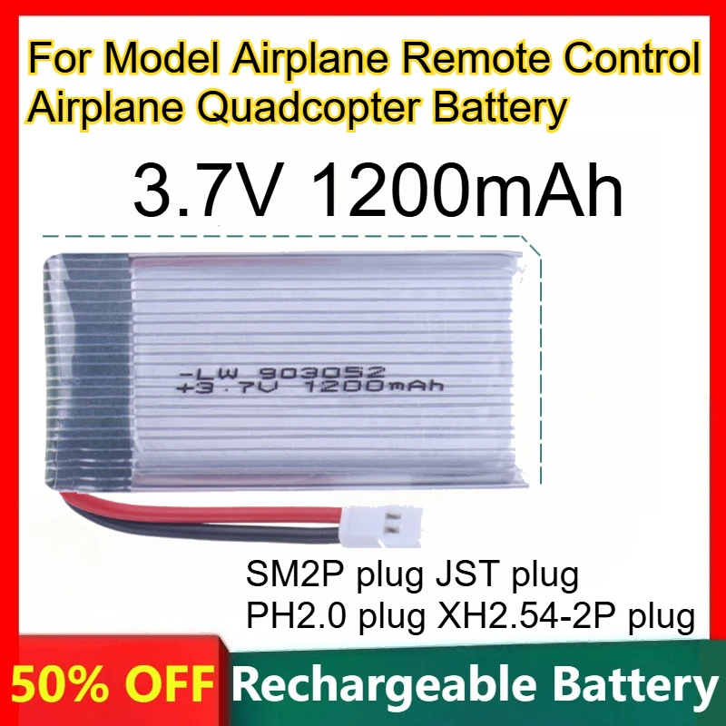 

Lithium-ion Battery Built-in Protection Board 3.7V 1200mAh for Model Airplane Remote Control Airplane Quadcopter Battery