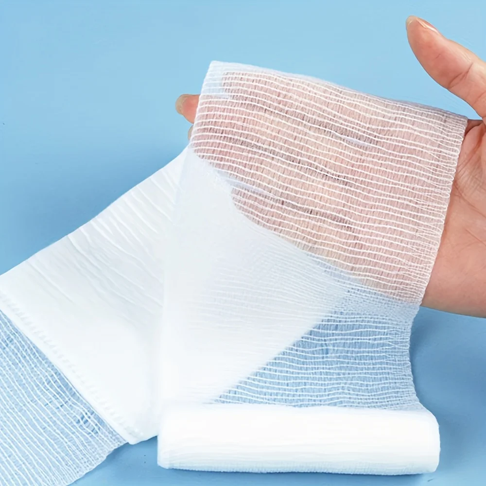 6Pcs Sterile Trauma Hemostatic Bandage PBT Elastic Disposable Roll Highly Absorbent Pads for Wound Care First Aid Travel