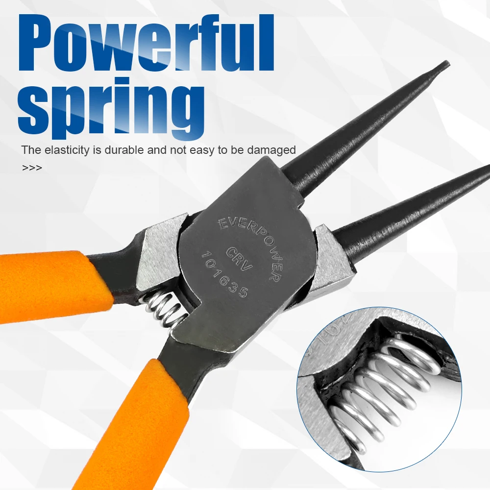 NINDEJIN Internal External Circlip Pliers 5 inch 7 inch Cr-V Retaining Ring Snap Ring C-Clip Pliers Clamp