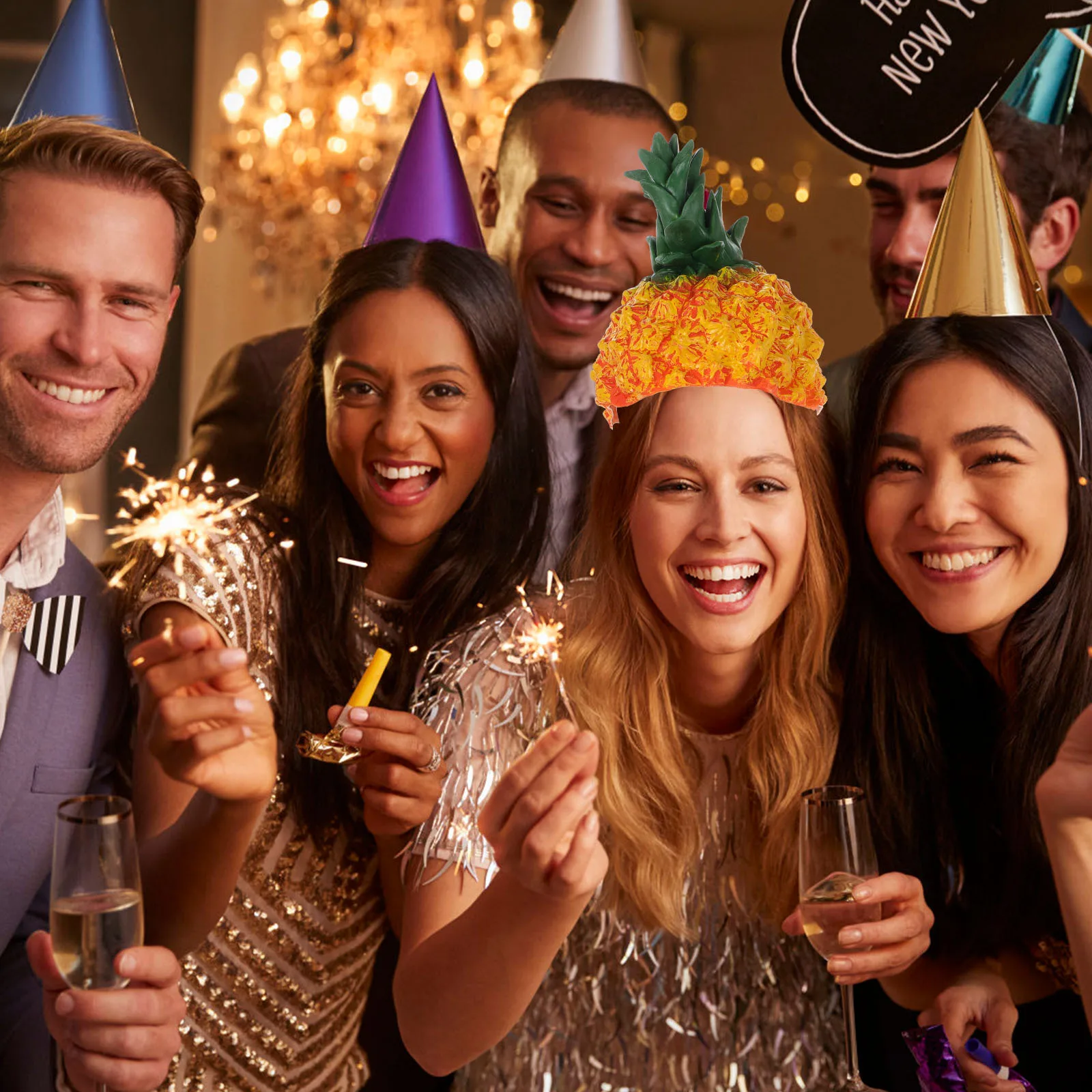 

Pineapple Latex Full Head Mask Halloween Fruit Costume Funny Party Dress Up Masquerade Cosplay Pineapple Headband