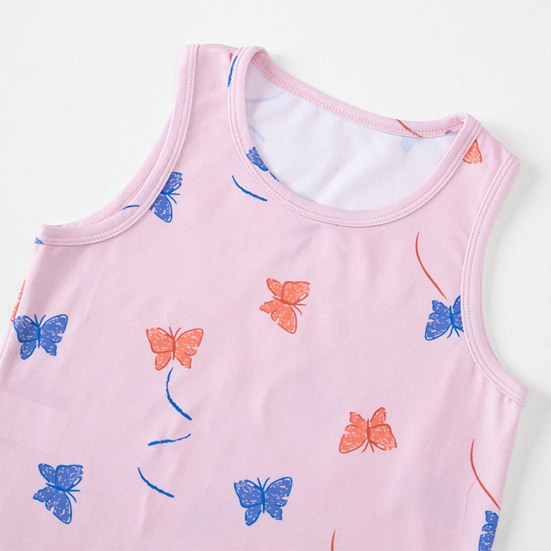 4-teiliges Set für Mädchen: Bequeme, vielseitige Weste für alle Jahreszeiten, süß bedrucktes Oberteil, lässiges ärmelloses T-Shirt für Kinder, Basic-Shirt – Detail 27