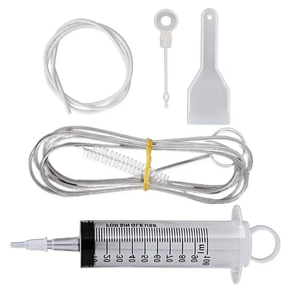 5pcs Fridge Dredging Kit Flexible Refrigerator Scrub Brush Reusable Fridge Drain Hole Dredging Remover Cleaning Syringe Shovel image 4