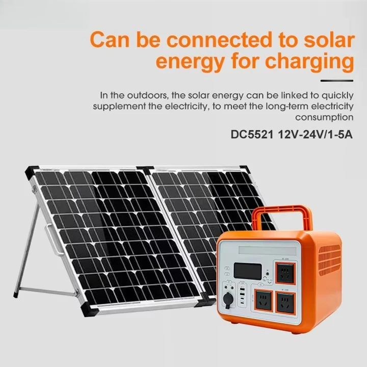 Portable Solar Generator Portable Charger 600W 1200W Power Supply Lithium Camping Solar Power Station