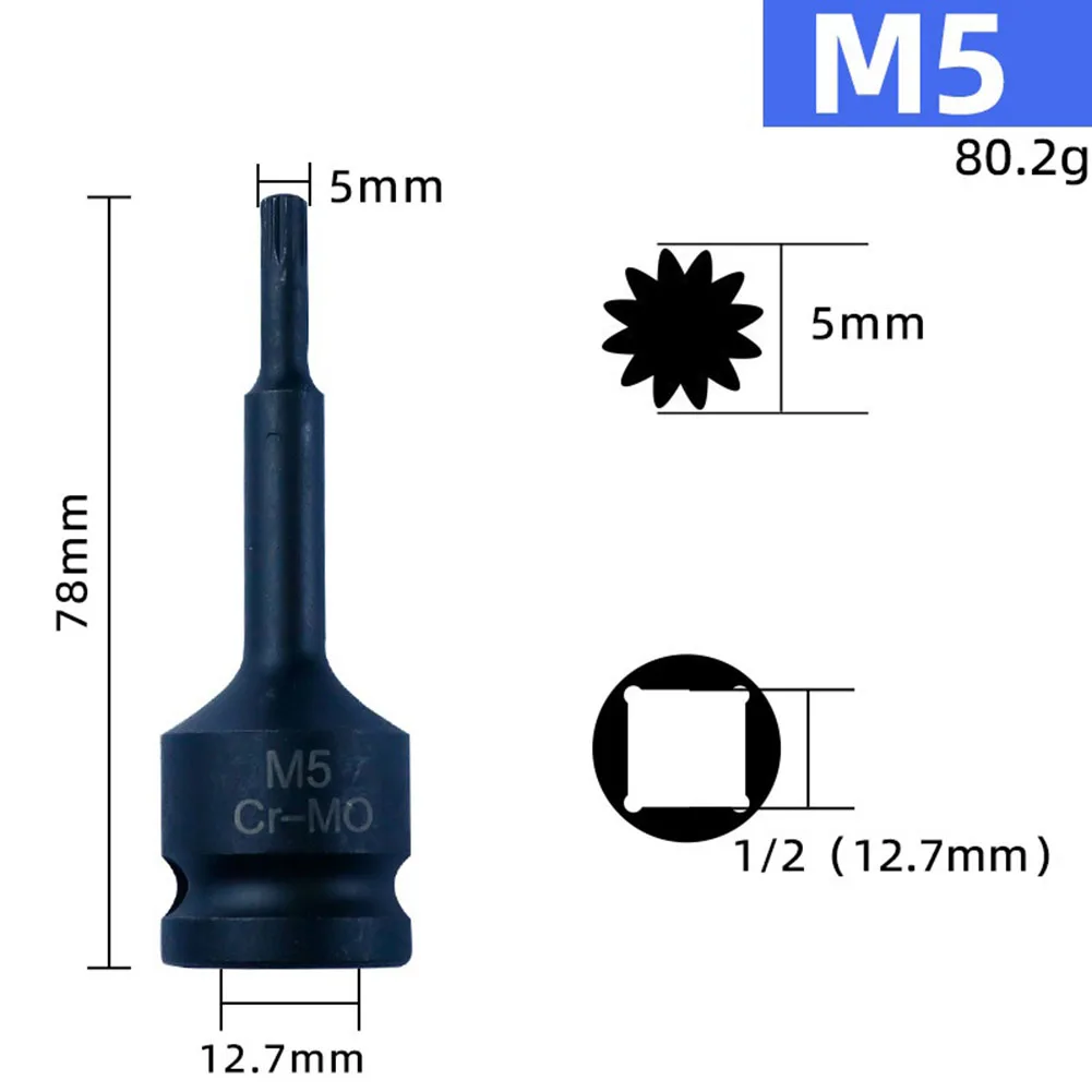 Socket Adapter 3 Inch 12 Point Drive for 1/2 Inch Electric and Ratchet Wrenches Suitable for Home and Automotive Repairs