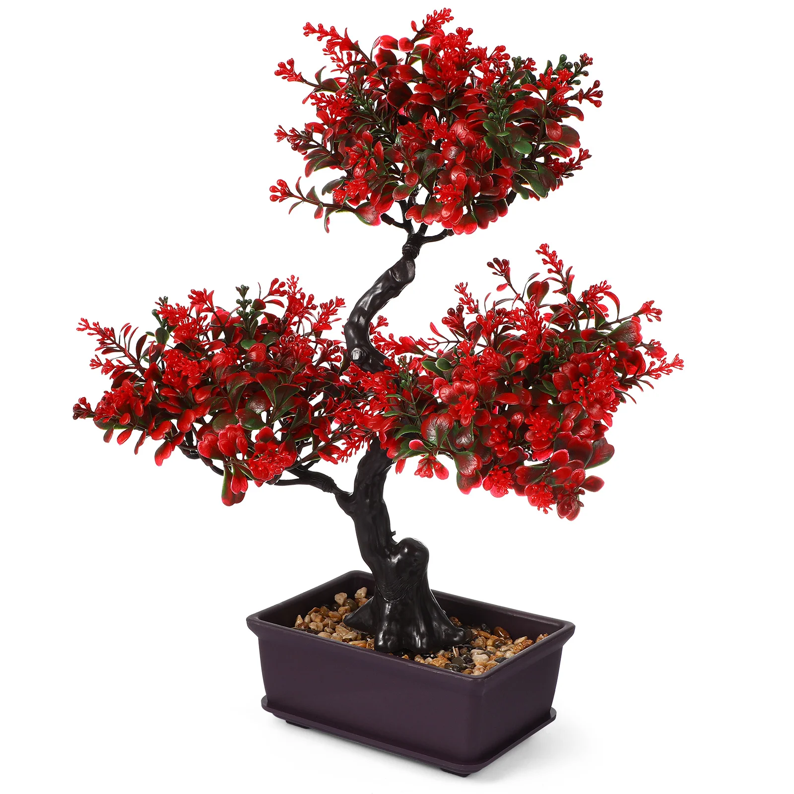 

Artificial Potted Plant Bonsai Tree Realistic Table Ornament Indoor Faux Plants Fake Decor Flowerpot