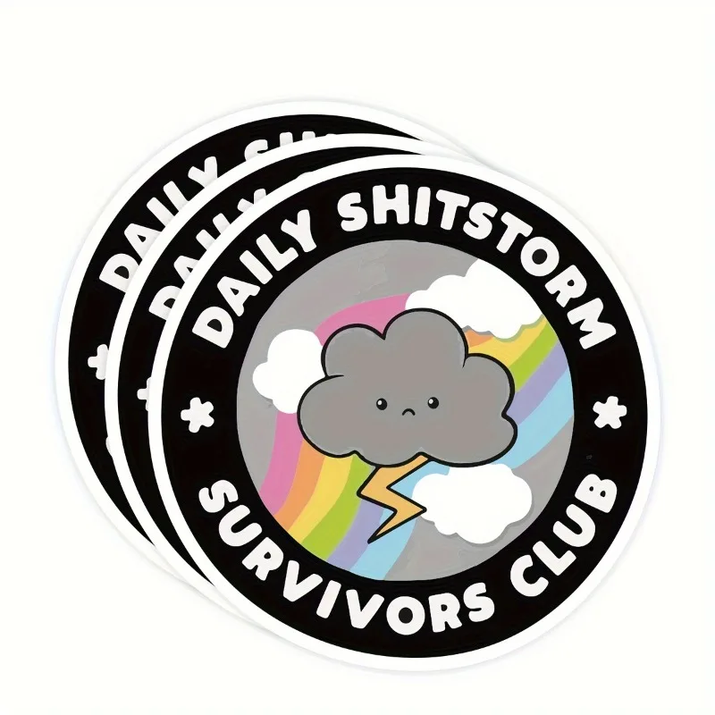 1PC Daily Shitstorm Survivors Club Naklejki motocyklowe Wodoodporna owiewka motocyklowa Zbiornik paliwa Zabawny mem Trwałe naklejki winylowe