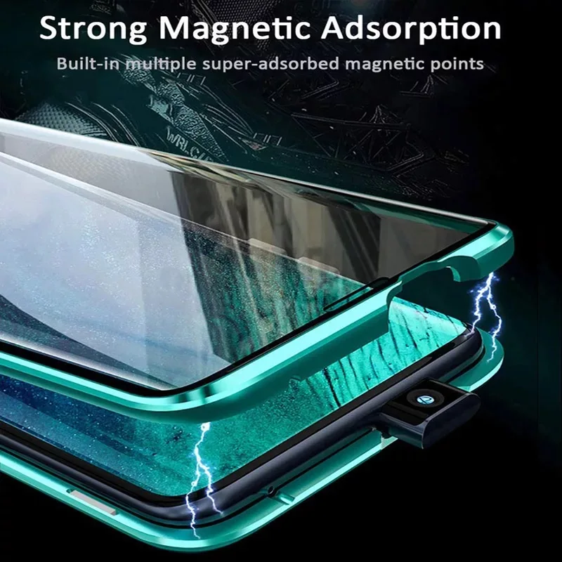 حافظة مغناطيسية لهاتف Oneplus 8 Pro حافظة مزدوجة من الزجاج المقسى غطاء شفاف لهاتف Oneplus One plus 7 Pro حافظة 360 درجة حماية كاملة