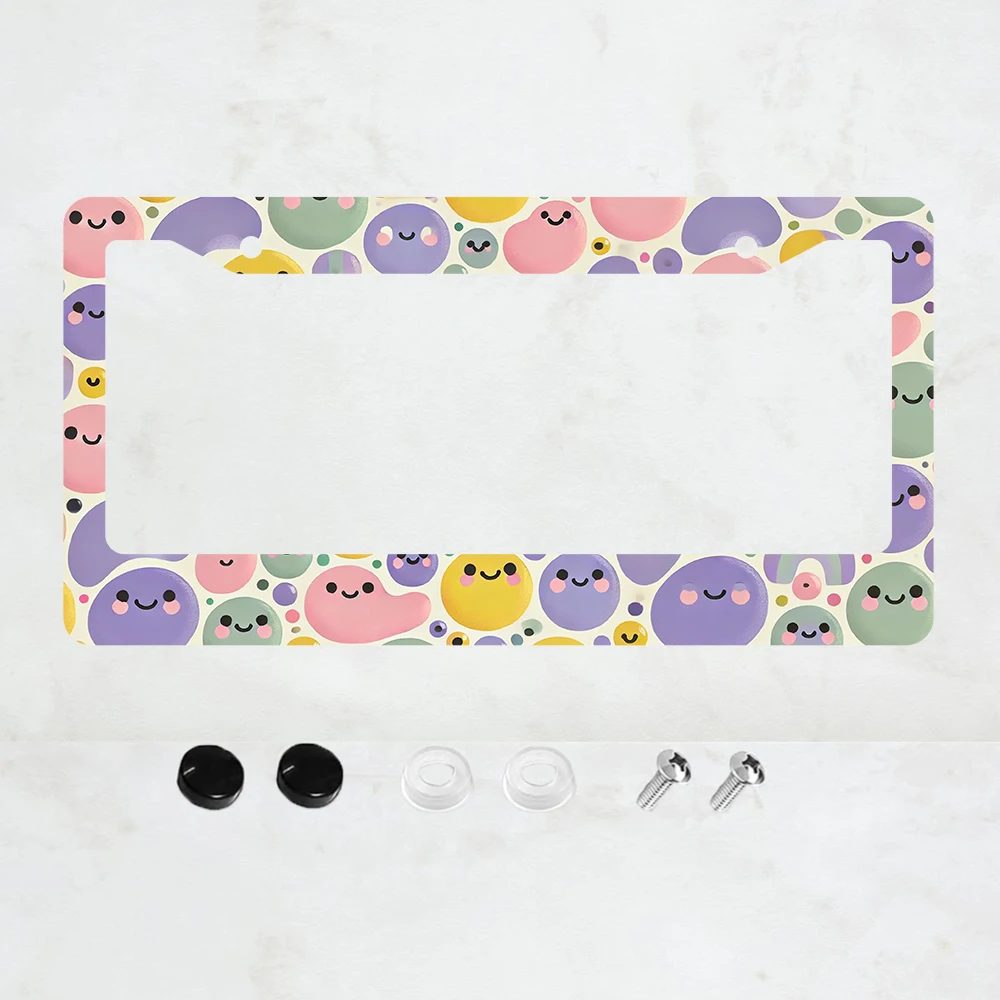 

1 шт. забавная рамка для номерного знака с улыбающимся лицом из алюминия — стандартный размер для США, декоративный кронштейн для автомобильного номерного знака, 2 отверстия