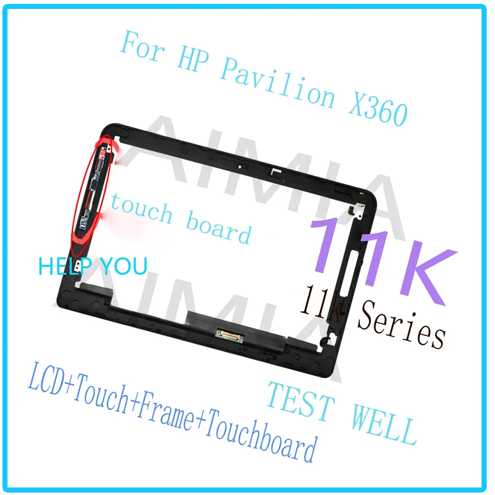 

11.6'' for hp pavilion x360 11k 11-k series lcd display touch screen digitizer assembly frame touch pad for hp 11-k lcd screen