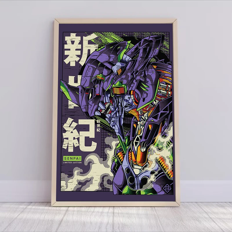 Dipinti per la decorazione della camera da letto E-Evangelion Anime Poster dipinti sulla decorazione della parete pittura su tela Wall Art accessorio per la casa