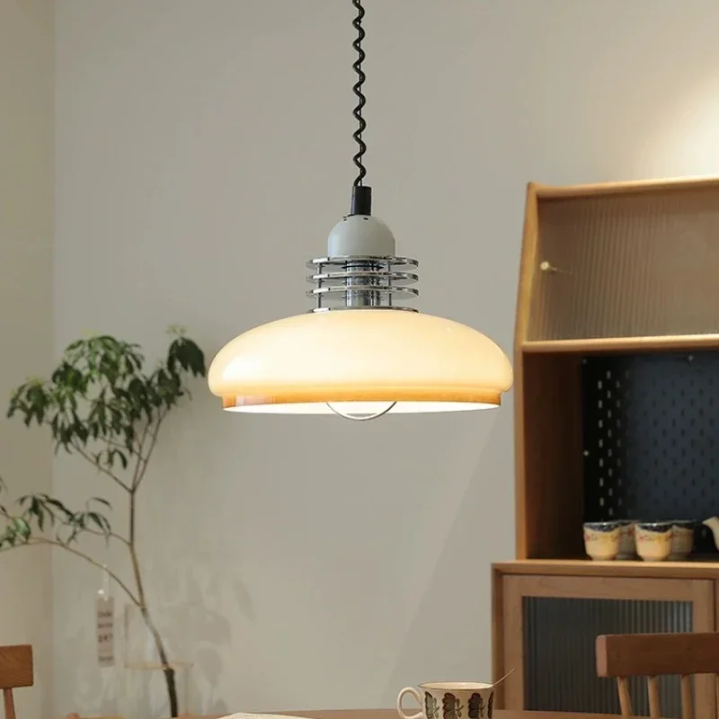 

Retro Retractable Chandeliers Modern Bauhaus Glass Pendant Light Medieval Restaurant Bar Bedroom Study Pendant Hanging Lamp