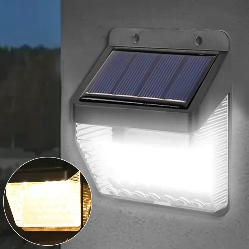 1/4PCS LED Solar Wall Light  White Warm Decoration Lighting Solar Light Waterproof Garden Wall Light for Stairs Step Yard Decor