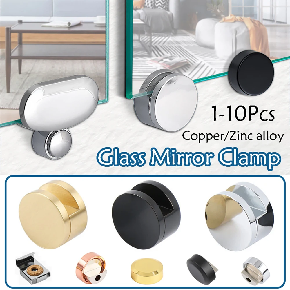1Pcs Pure Copper/Zinc Alloy Rust-Resistant Mirror Clip For Easy Installation Advertising Plate Fixed Clip Mirror Fixed Fitting