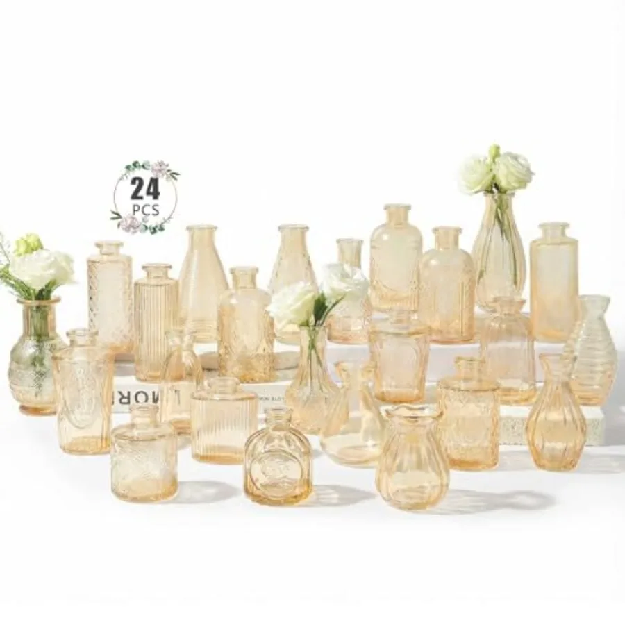 

Набор из 24 мини-ваз для цветов оптом - Стеклянные вазы для свадебного декора, украшения стола, маленькие вазы для дома, День матери