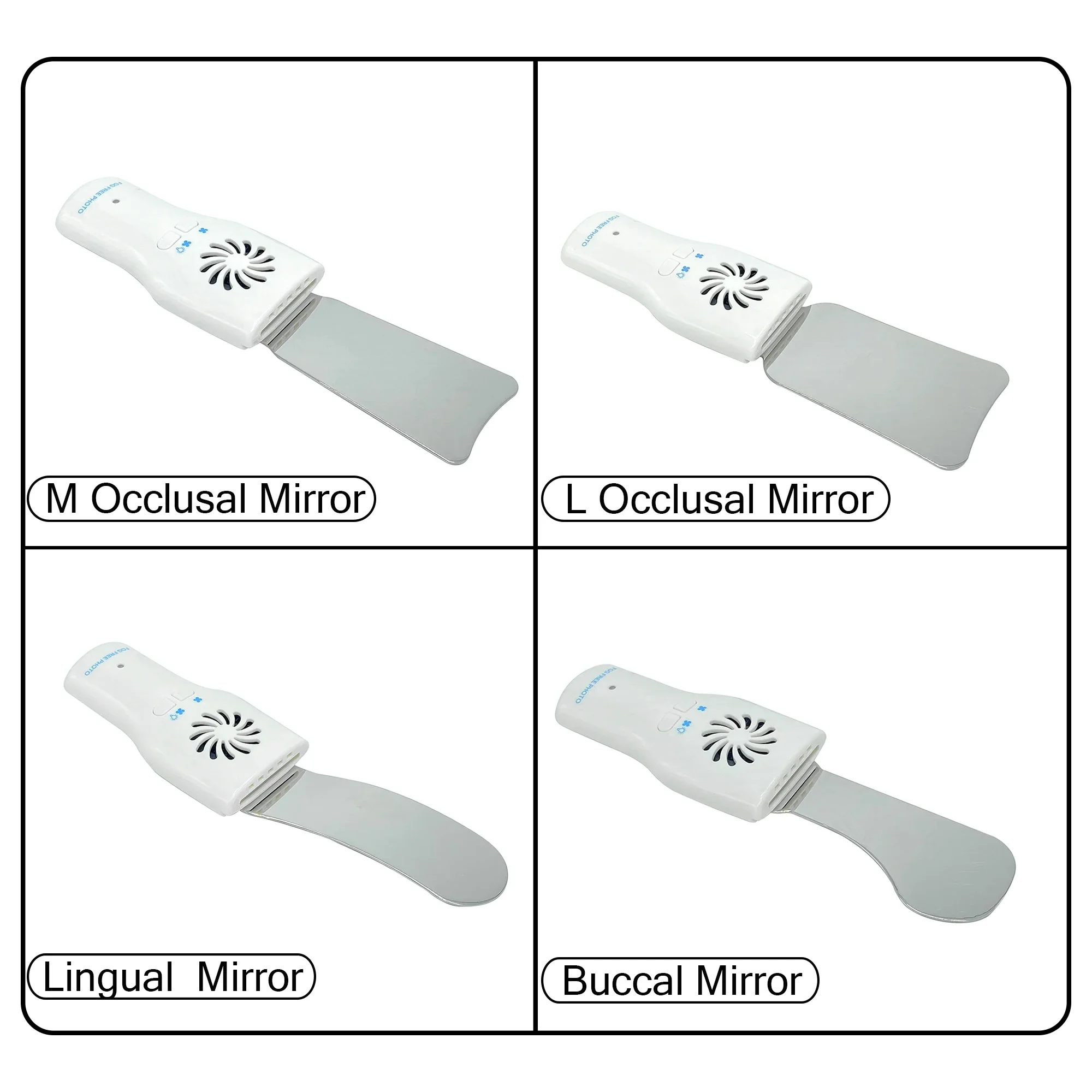 WellCK Dental Automatic Defogging Mirrors Oral Photography Orthodontic Reflector Glass for Buccal Lingual Picture Dentist Tool