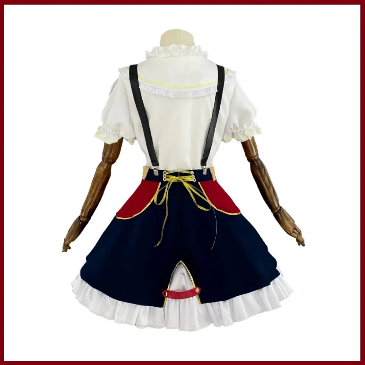 أنيمي الظاهري YouTuber Ace Taffy تأثيري حلي VTuber النمط البريطاني زي مدرسي قميص فستان بحزام شعر مستعار لطيف كرنفال البدلة