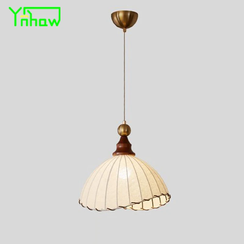 

French Vintage Nordic INS Creamy Style Fabric Pendant Light for Master Bedroom Dining Room
