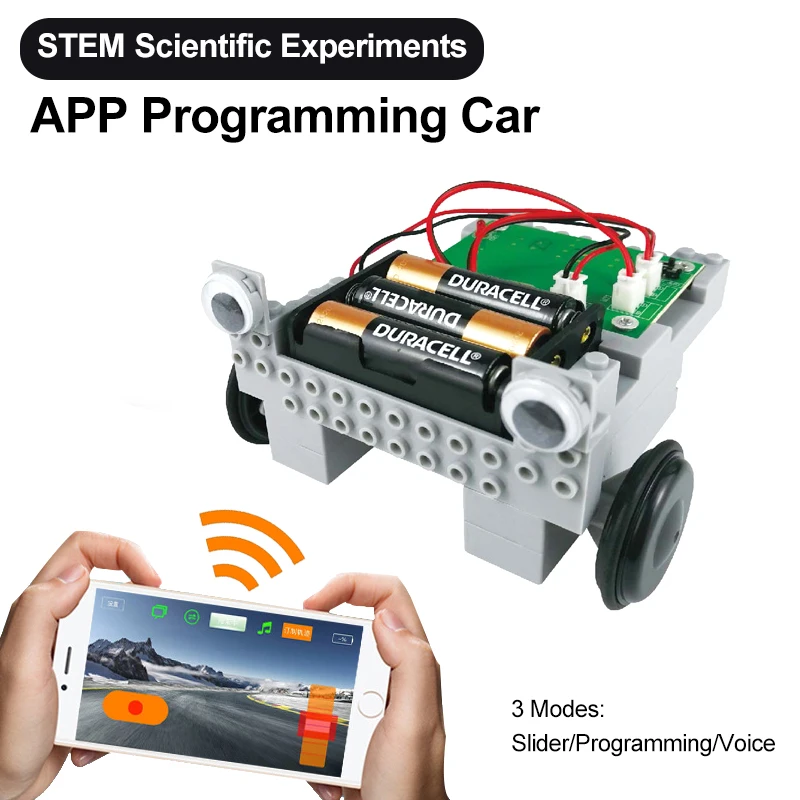 Scientific Puzzle Toy STEAM Education Remote DIY Building Blocks Assembly Intelligent APP Programming Car For Children's Gift