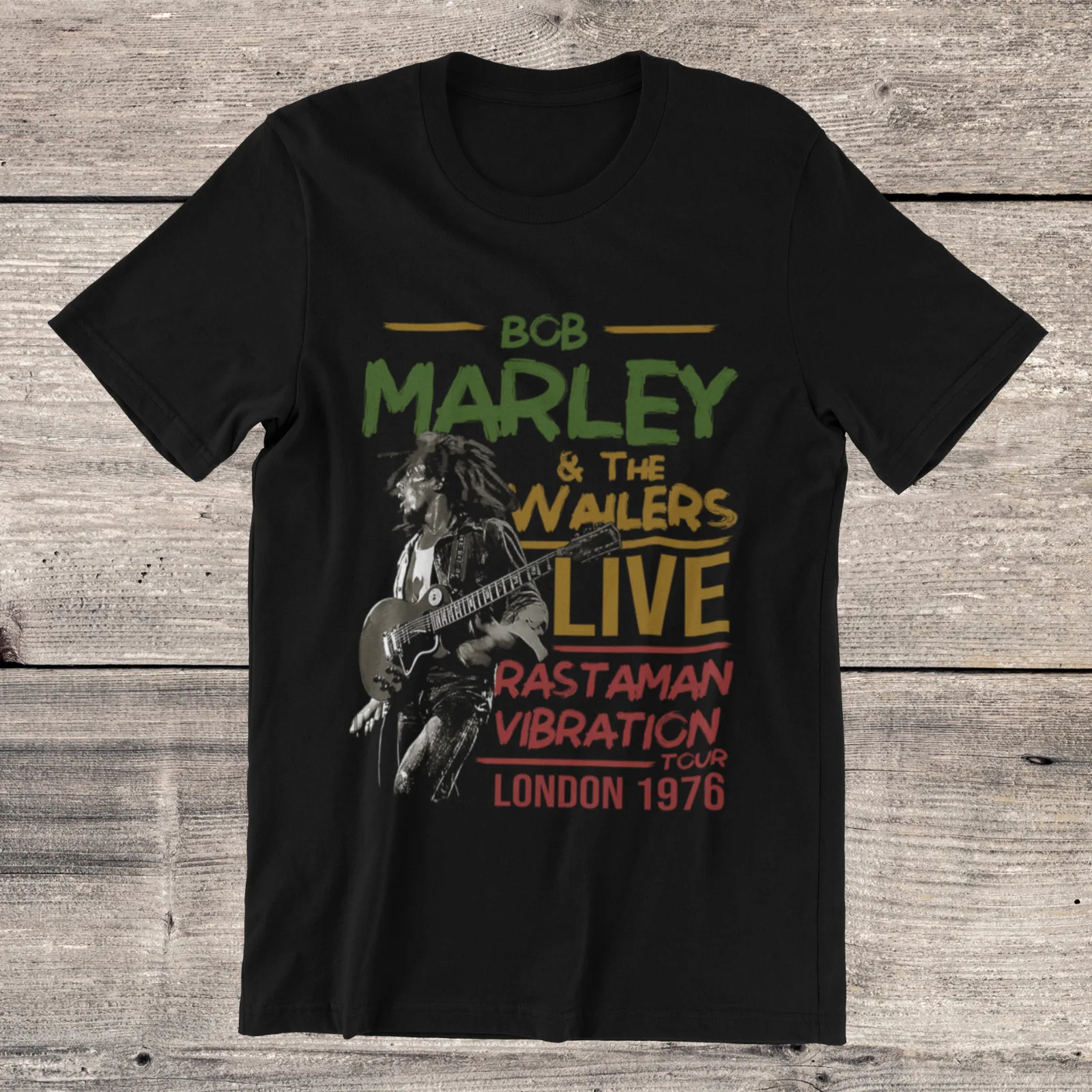 Bob Marley & The Wailers T-Shirt London Tour 1976 Reggae on Ringspun Cotton Tee