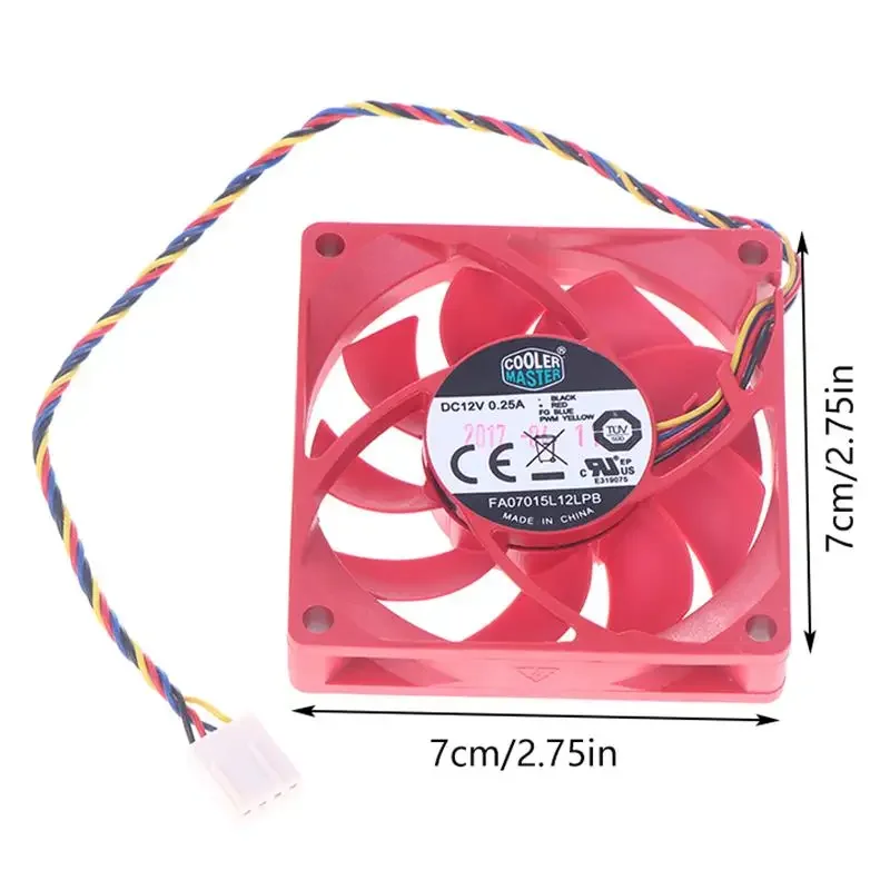 

DC12V AMD CPU Cooling Fan Original Cooler Master 7015 70*70*15MM 70MM Cooling Fan FA07015L12LPB 4PIN PWM1000-3400RPM DC12V 0.25A